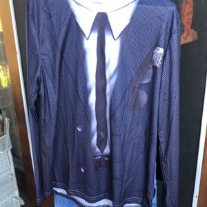 Stylish Suit Print Long Sleeve Shirt